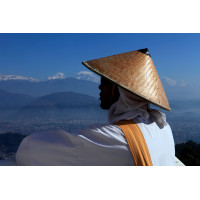 Black and White Straw Hat